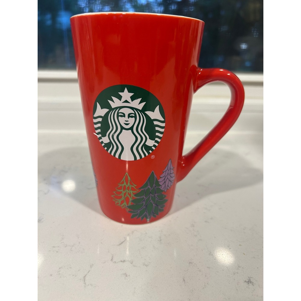Starbucks 2020 Holiday Red Christmas Tree Coffee Mug 16oz Ceramic Cup Siren Logo
